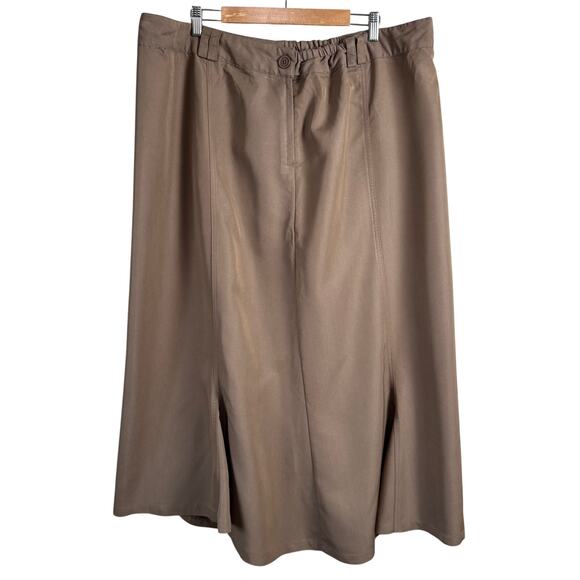 CJ Banks Dresses & Skirts - NWT CJ Banks Size 24 Midi Skirt A-Line Tan Women's Modest Career Western
